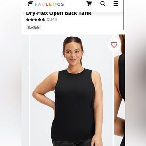 NWT Fabletics Blake open back workout tank tops. New with tags. Black